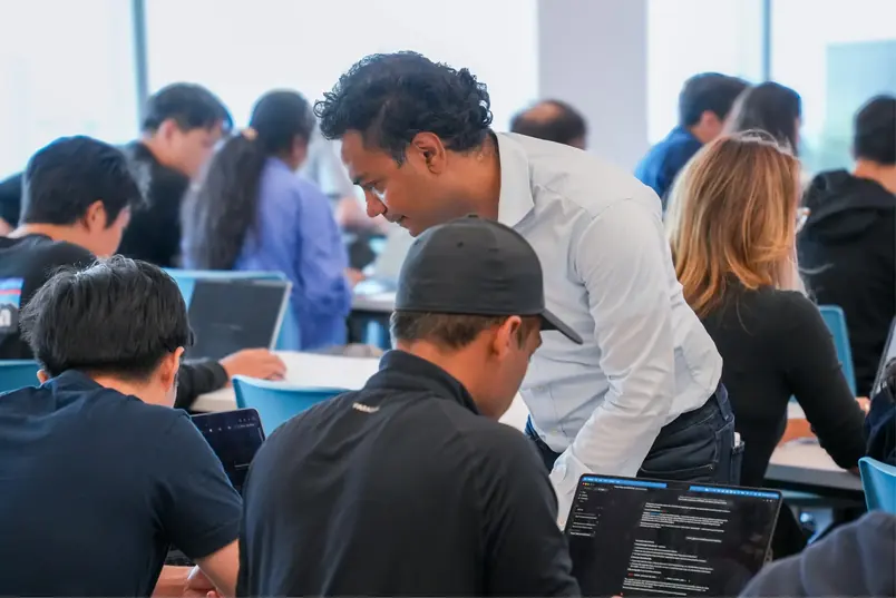 Speaker leading a hands-on workshop